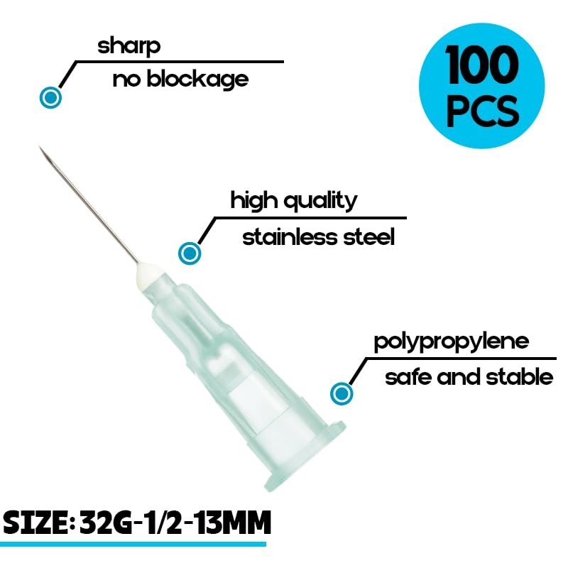 Precision 32G 1/2 Inch Luer Lock Dispensing Needles – Disposable & Safe