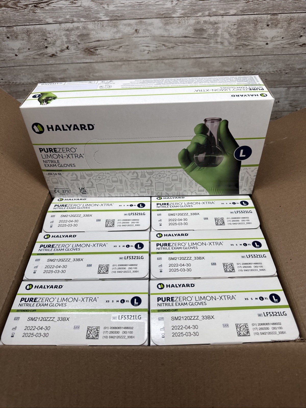 HALYARD PUREZERO LIMON-XTRA Nitrile Exam Gloves *1 CASE* Size: Large *See Date*