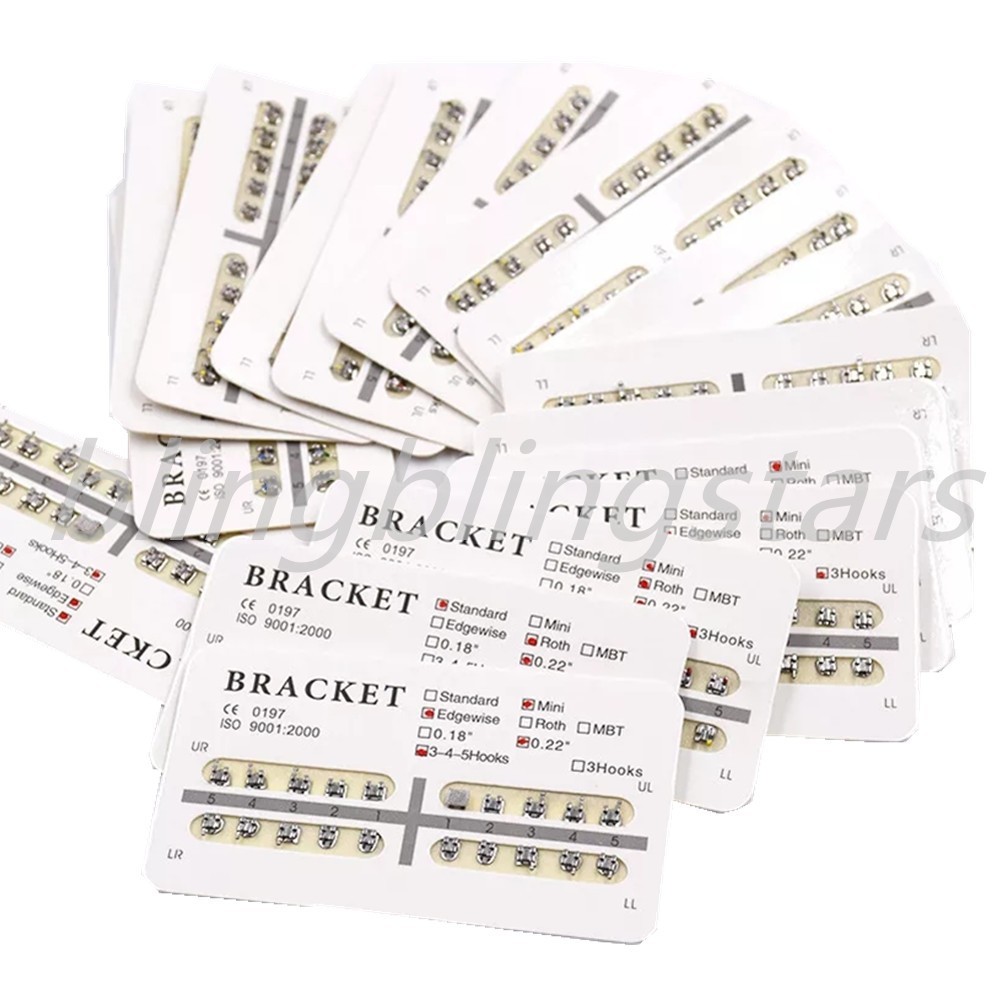 20 Pcs/Set Orthodontic Dental Mini/Standard 018/022 Metal Brackets Braces Hooks
