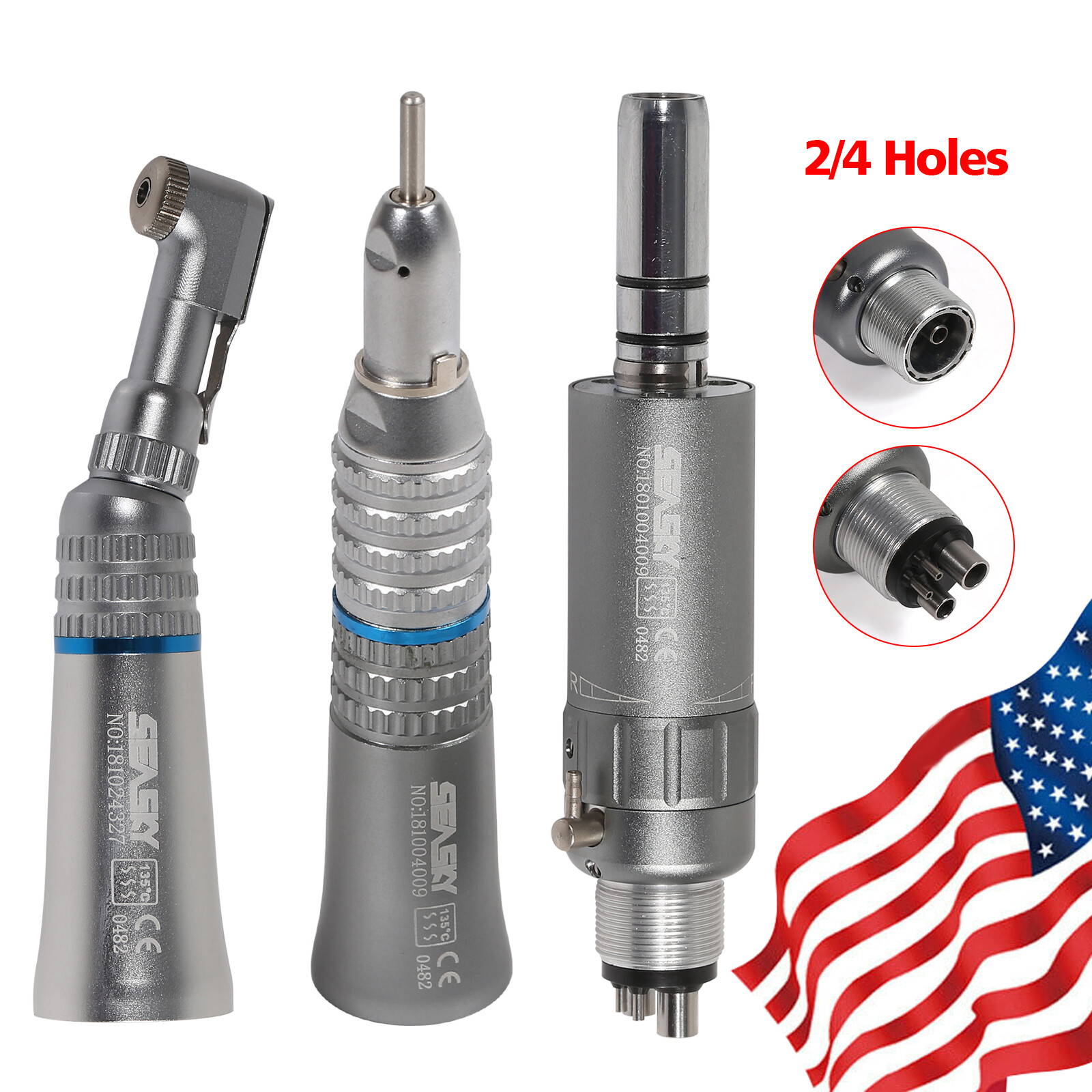 NSK Style Dental Slow Low Speed Handpiece Straight Contra Angle Air Motor 4/2H B
