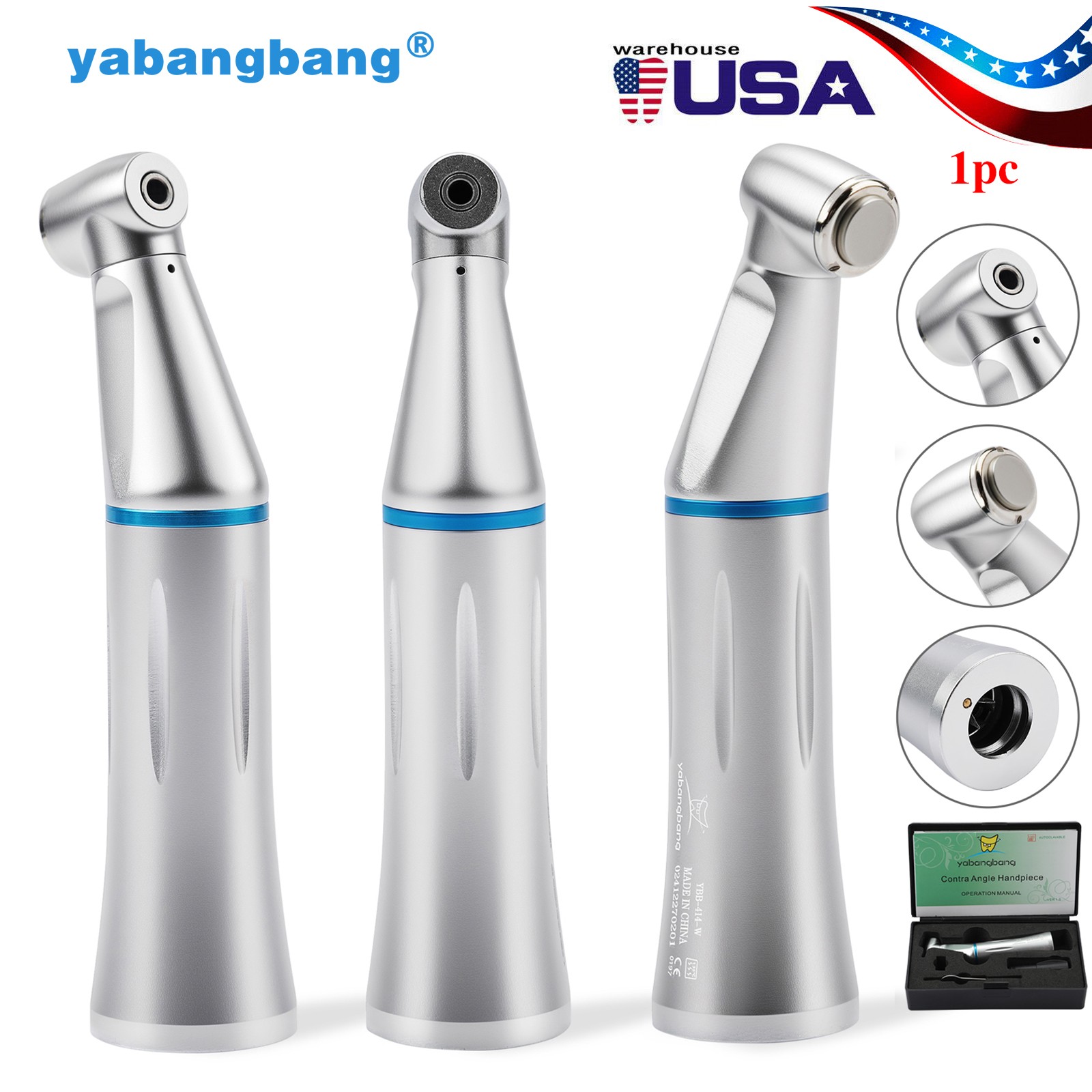 NSK Style Dental Inner Water Spray Push Button Contra Angle Low Speed Handpiece