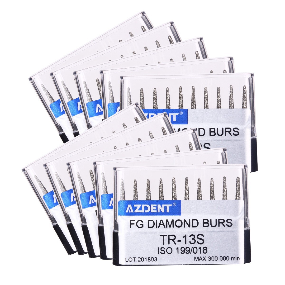 100 Pcs Dental FG Diamond Burs for Abrade Crown Cavity Preparation TR-13S