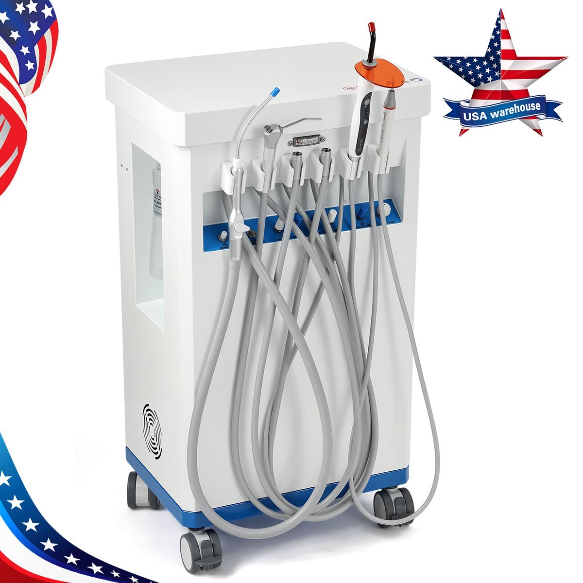 Dental Rolling Delivery Unit System Air Compressor Cart/ Portable Suction System