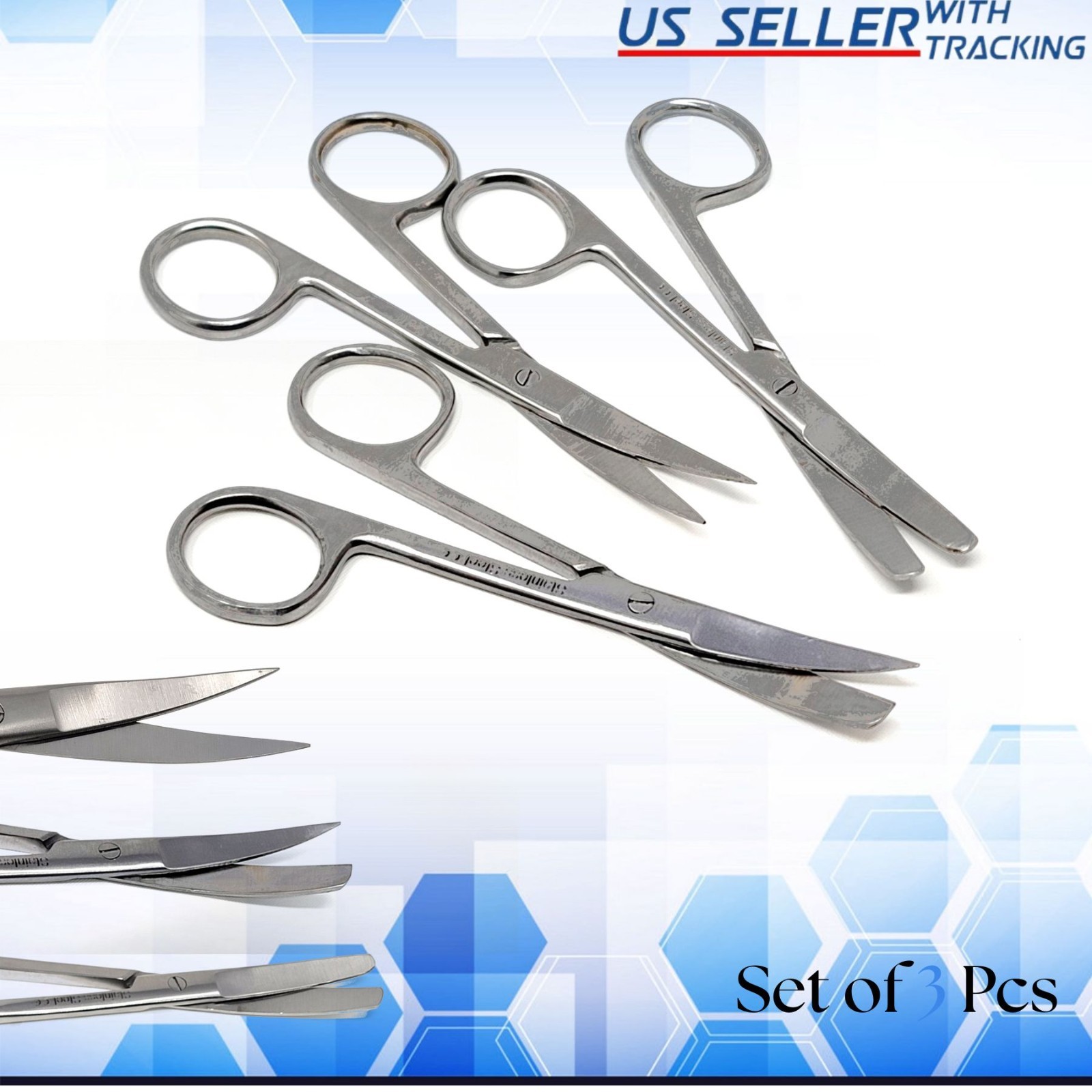 New 4.5″ Operating Scissors Sharp / Blunt Curved Surgical Instruments Stainless