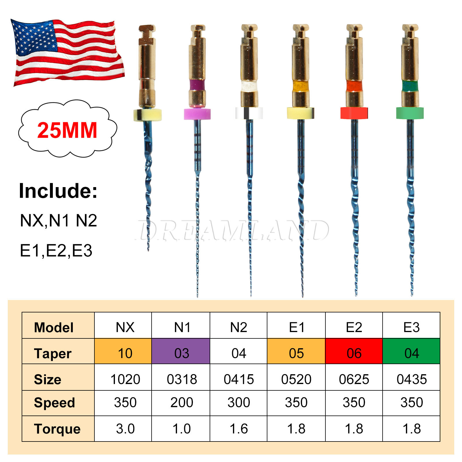 6pcs Endodontic Dental Endo Files Rotary NITI Files X-Pro Taper 21/25/31MM