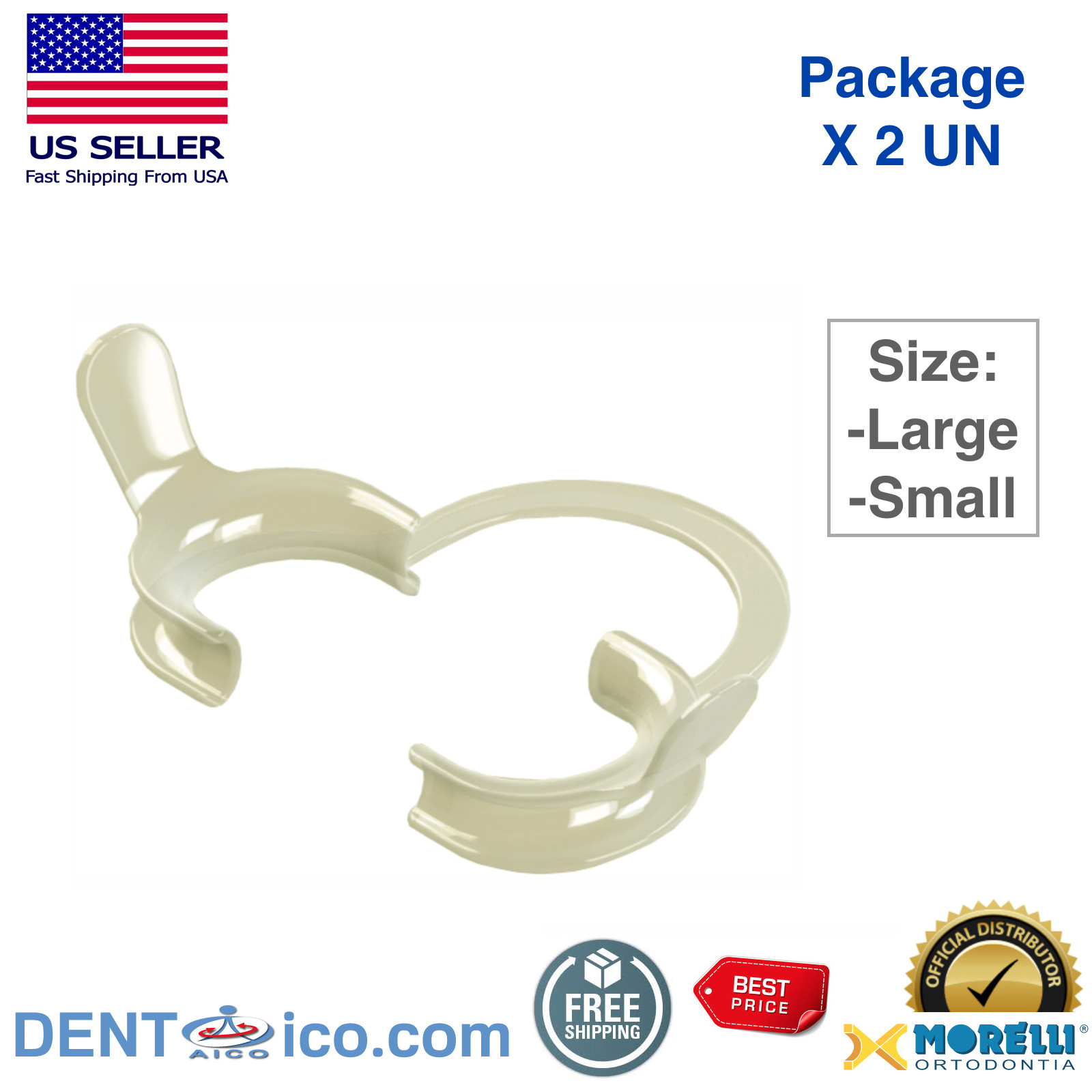 MORELLI LIP RETRACTOR LARGE/SMALL TRANSPARENT PAK/2UN OrthodonticProduct