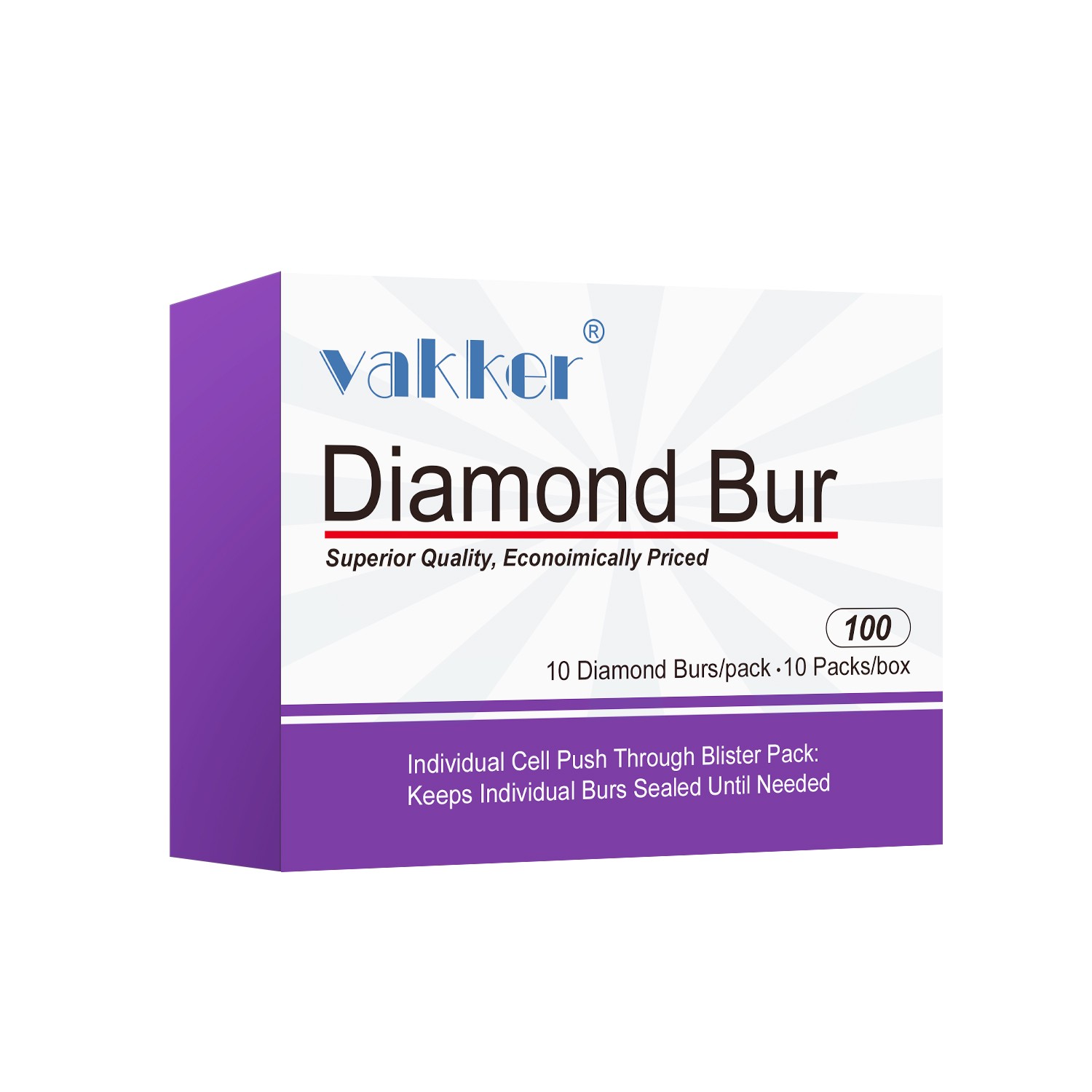10/pk Dental FG High Speed Diamond Burs Needle Burs 859-010C Coarse Grit