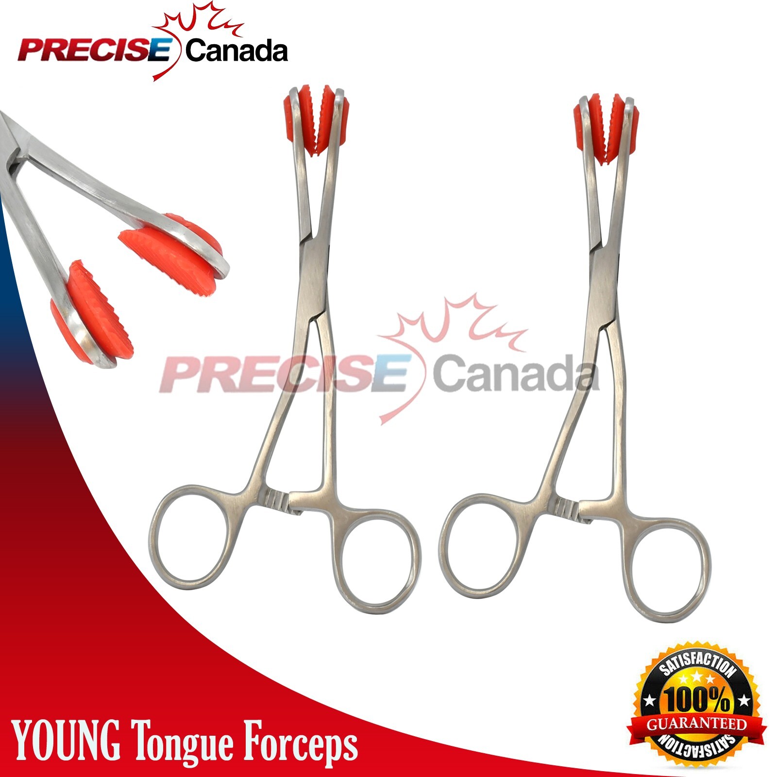 2 Pcs YOUNG Tongue Seizing Forceps 7″ Surgical Hospital & Veterinary Instruments