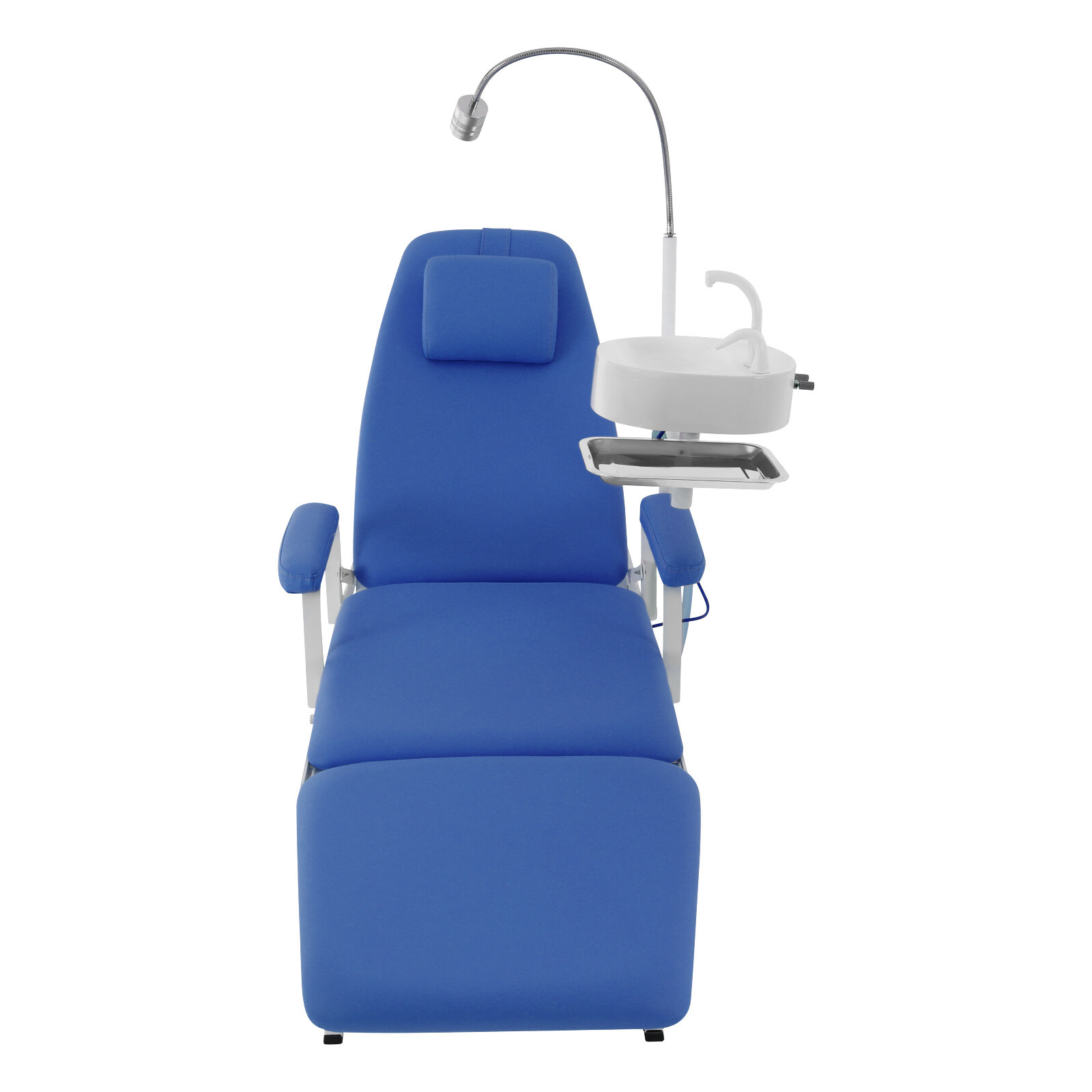 Portable Dental Chair Folding Mobile Chair Tilt Bed with LED Light & Waste Basin