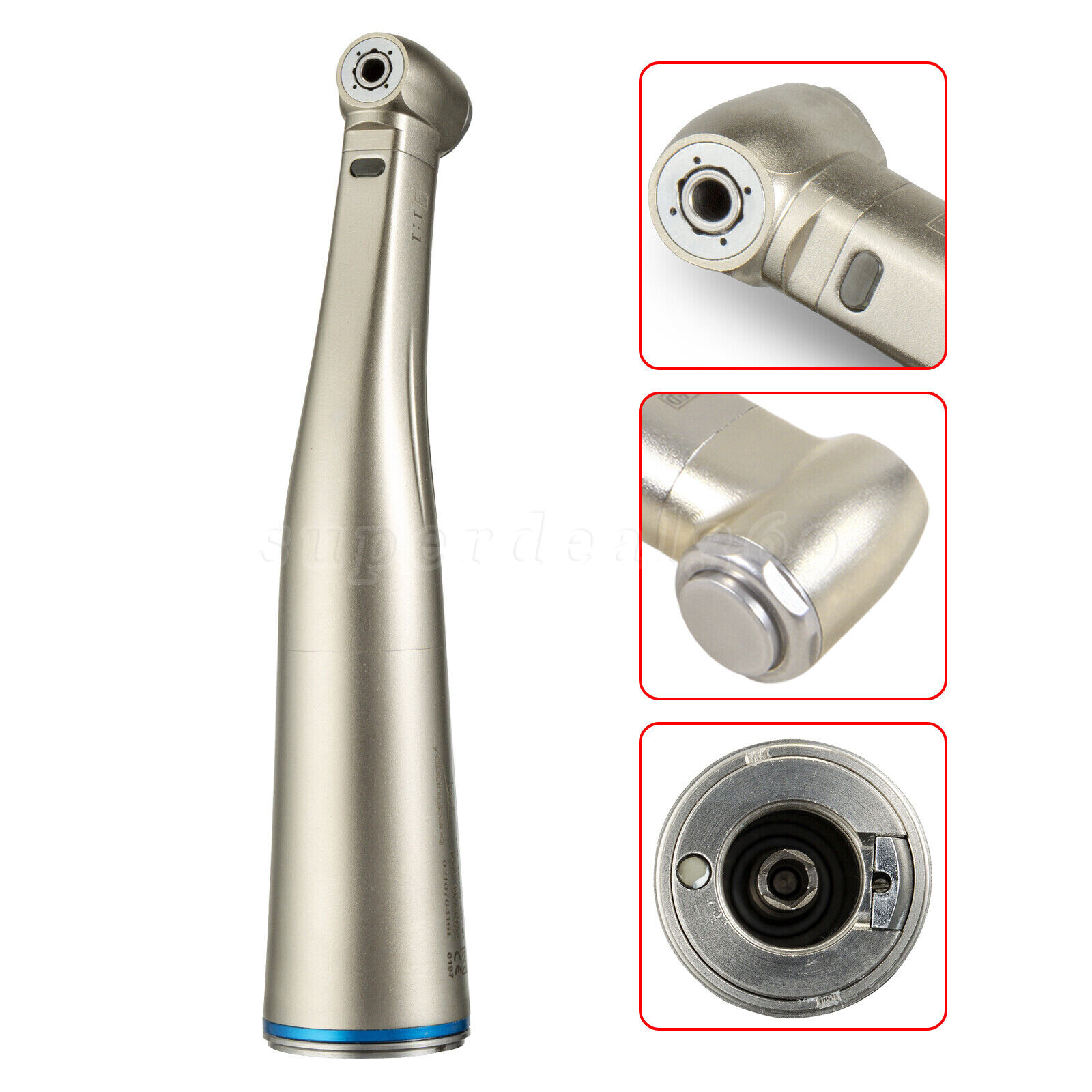 NSK Style Dental 1:1 1:5 LED Fiber Optic Handpiece Internal Spray Contra Angle