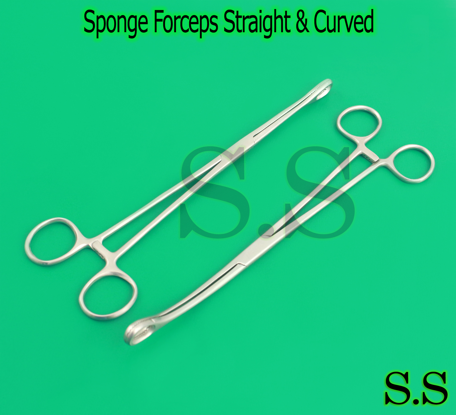 20 pcs foerster sponge holding forcep 9.5″ Straight & Curved Surgical instrument