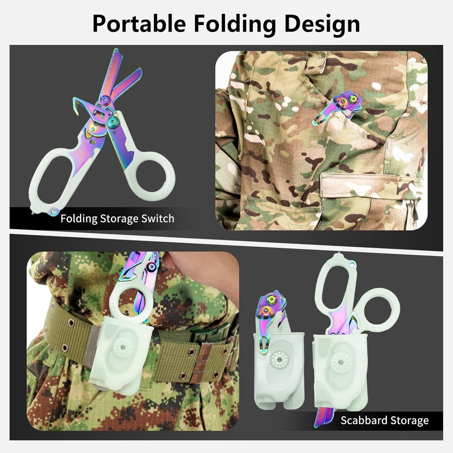 6 in 1 Multi-function Trauma Shears with Strap Cutter and Glass Breaker, with…