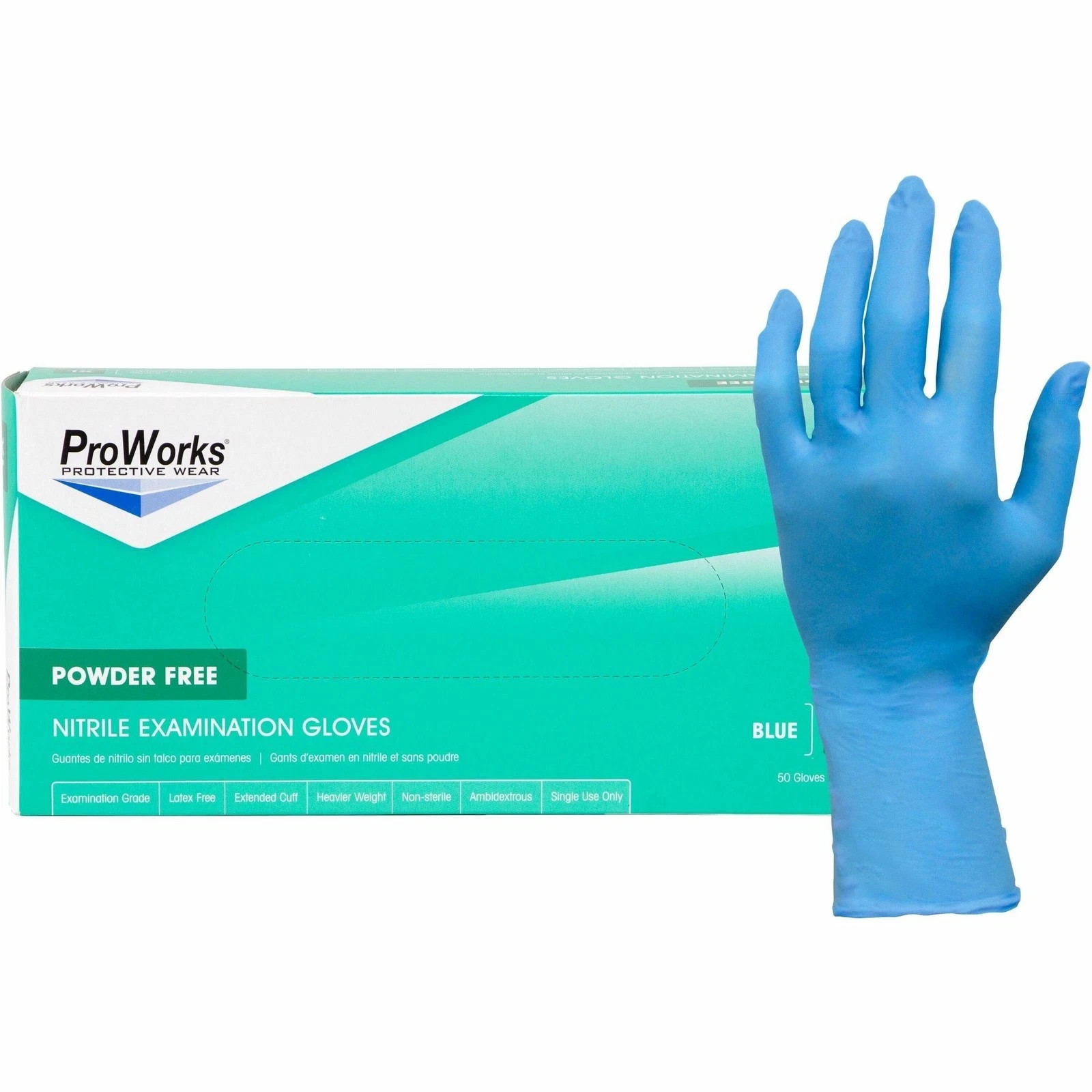 ProWorks Nitrile Powder-Free Exam Gloves – 8 mil Thickness Size Large – Qty. 100