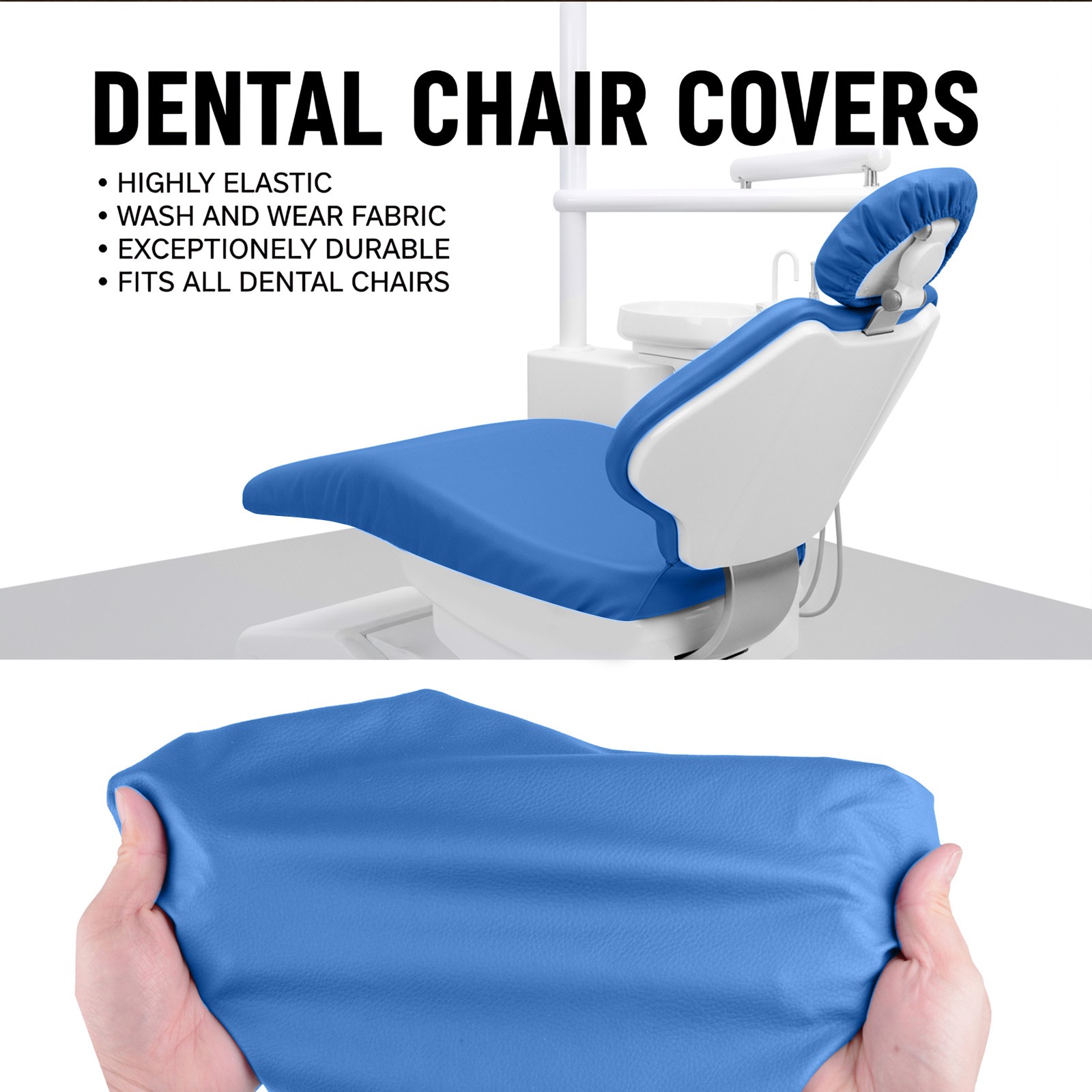 4Pcs PU Leather Dental Chair Seat Cover Elastic Waterproof Chair Protective Case