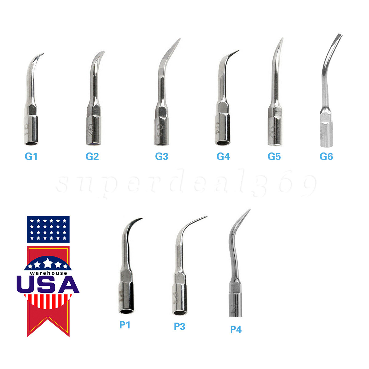 Dental Ultrasonic Scaler Endo Perio Tips Fit for EMS Woodpecker DTE /SATELEC SA