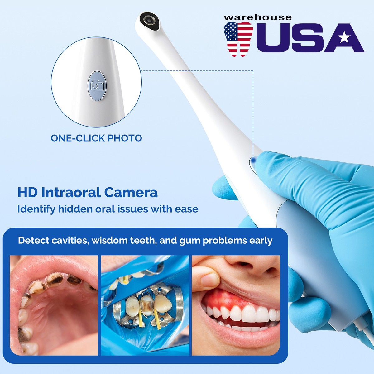 Dental Intraoral Camera Digital USB Imaging Intra Oral 6 LED Light Auto-Focus