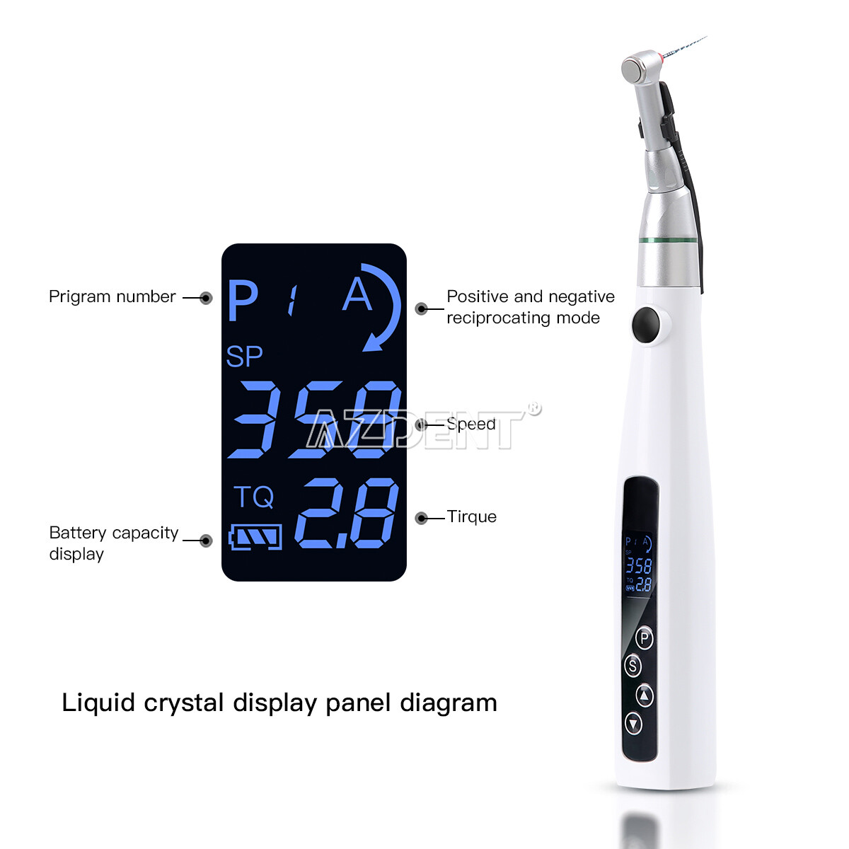 AZDENT Dental Cordless LED 16:1 Endo Motor / Apex Locator Root Canal Finder