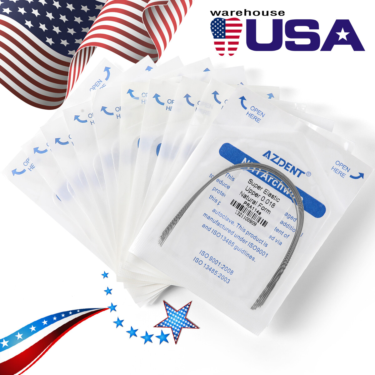 AZDENT Dental Orthodontic Super Elastic Round Niti Arch Wire Nature Form Wires