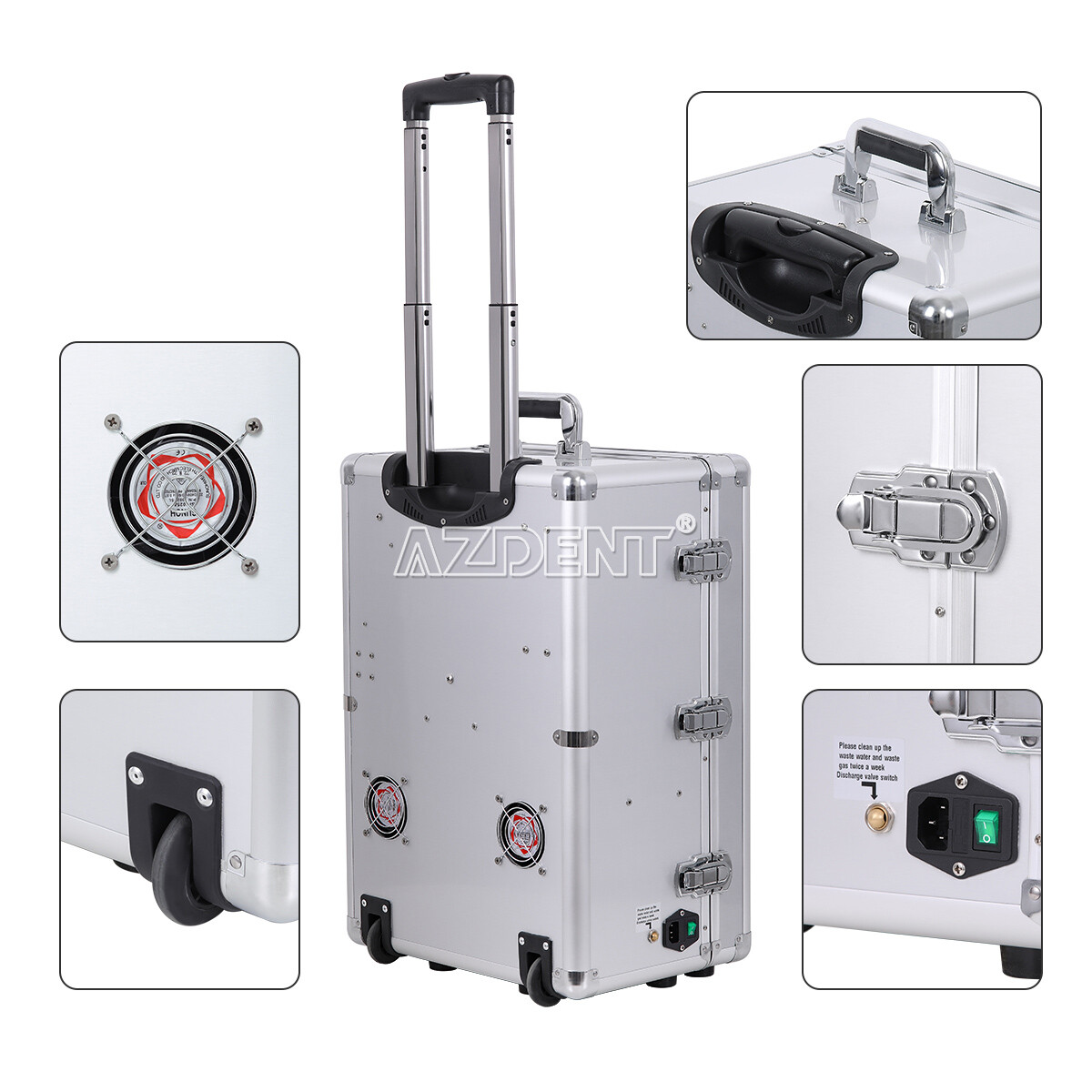 Portable Dental Delivery Unit Suction System Air Compressor 4Hole /Folding Chair