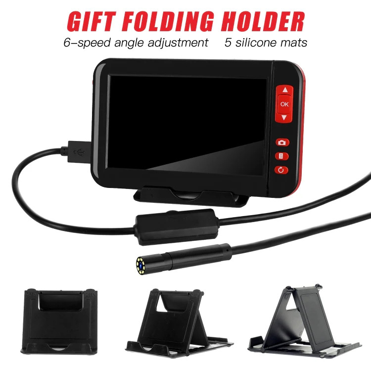 P20 4.3 Inch Screen Display HD1080P Inspection Endoscope with 8 LEDs, Length: 10