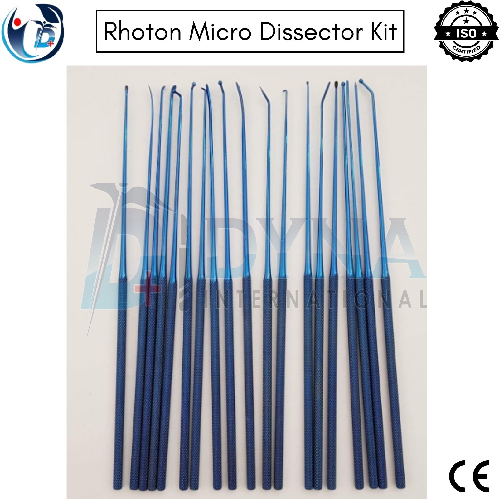 Rhoton Micro Dissector Expanded 19 Pc Set Stainless Steel With Premium Mesh Box