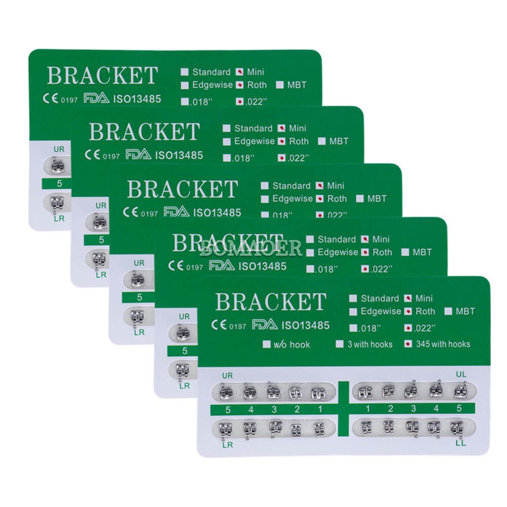 5 Packs Dental Monoblock Metal Bracket Brace Mini MBT 022 345 Hooks 20Pcs/kit