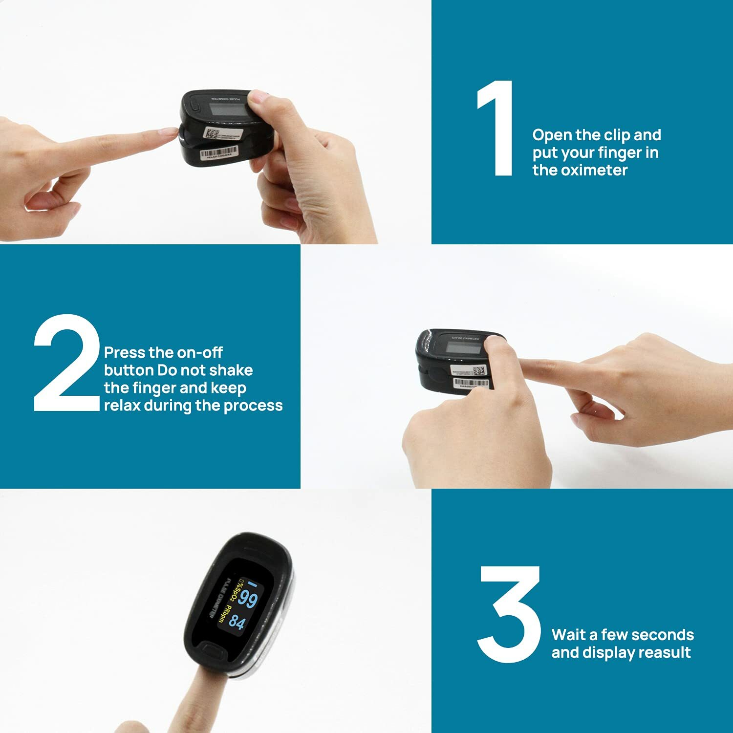 CMS50NA finger Pulse Oximeter spO2 Pulse Rate Blood Oxymeter Black color