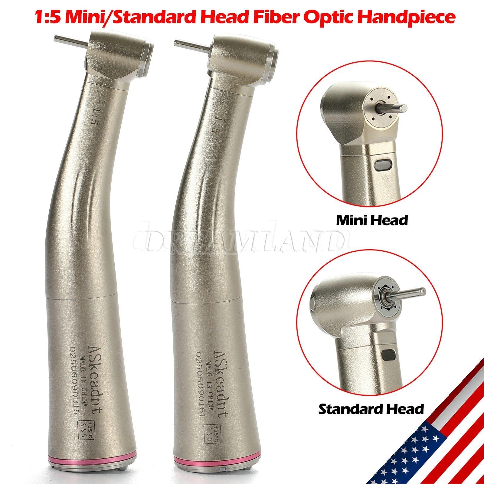 NSK Style LED Dental Electric Handpiece 1:5 Contra Angle Fiber Optic High Speed