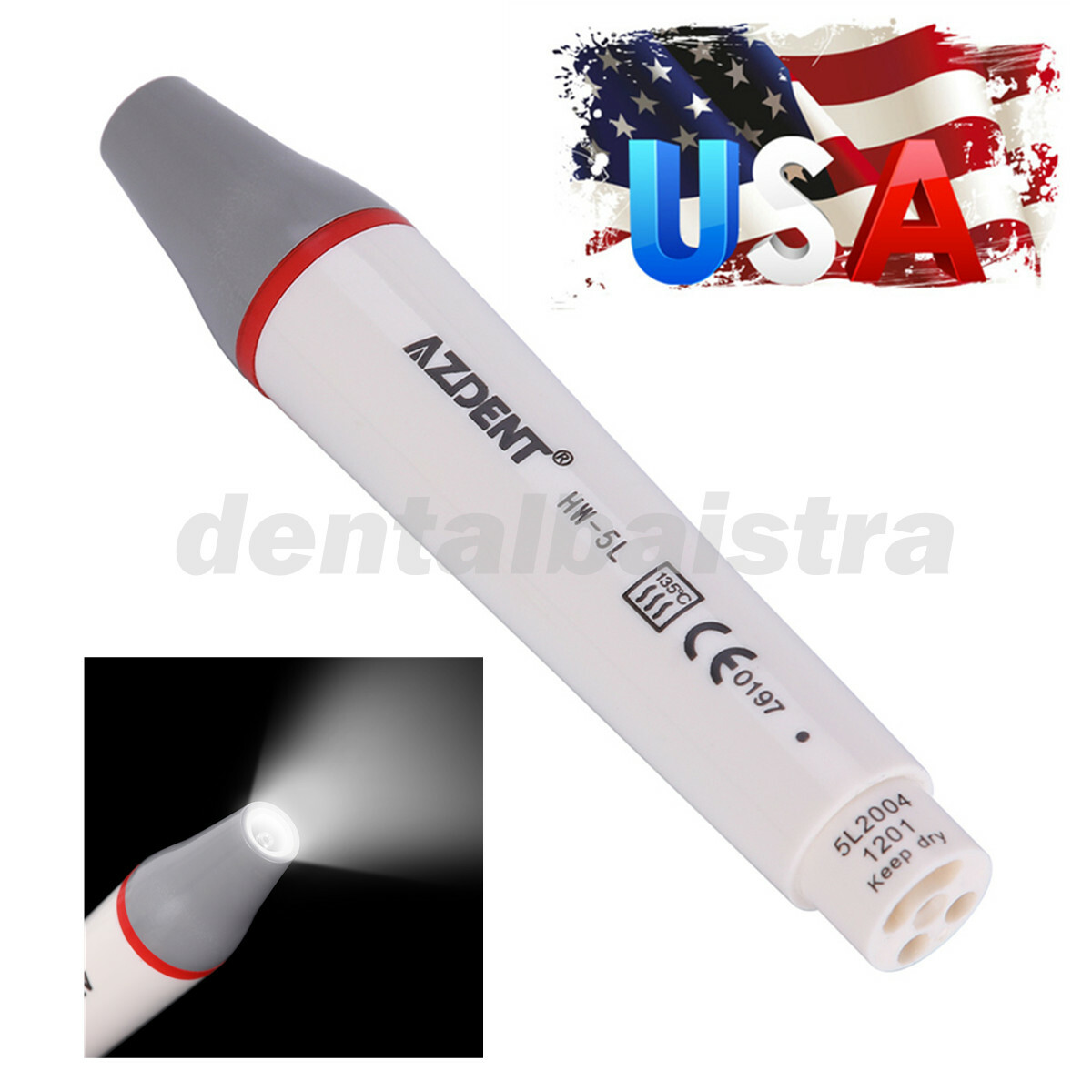 AZDENT Dental LED Ultrasonic Piezo Scaler Handpiece HW-5L Fit Woodpecker EMS
