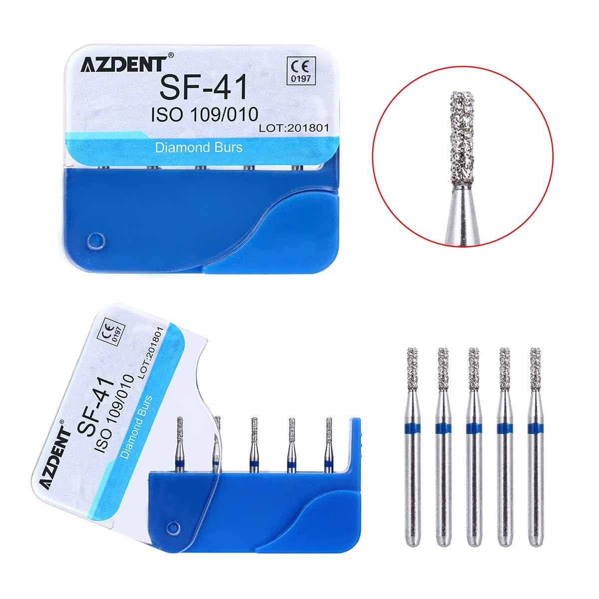 20packs/100Pcs Dental Diamond Burs for High Speed Handpiece Medium FG 1.6MM