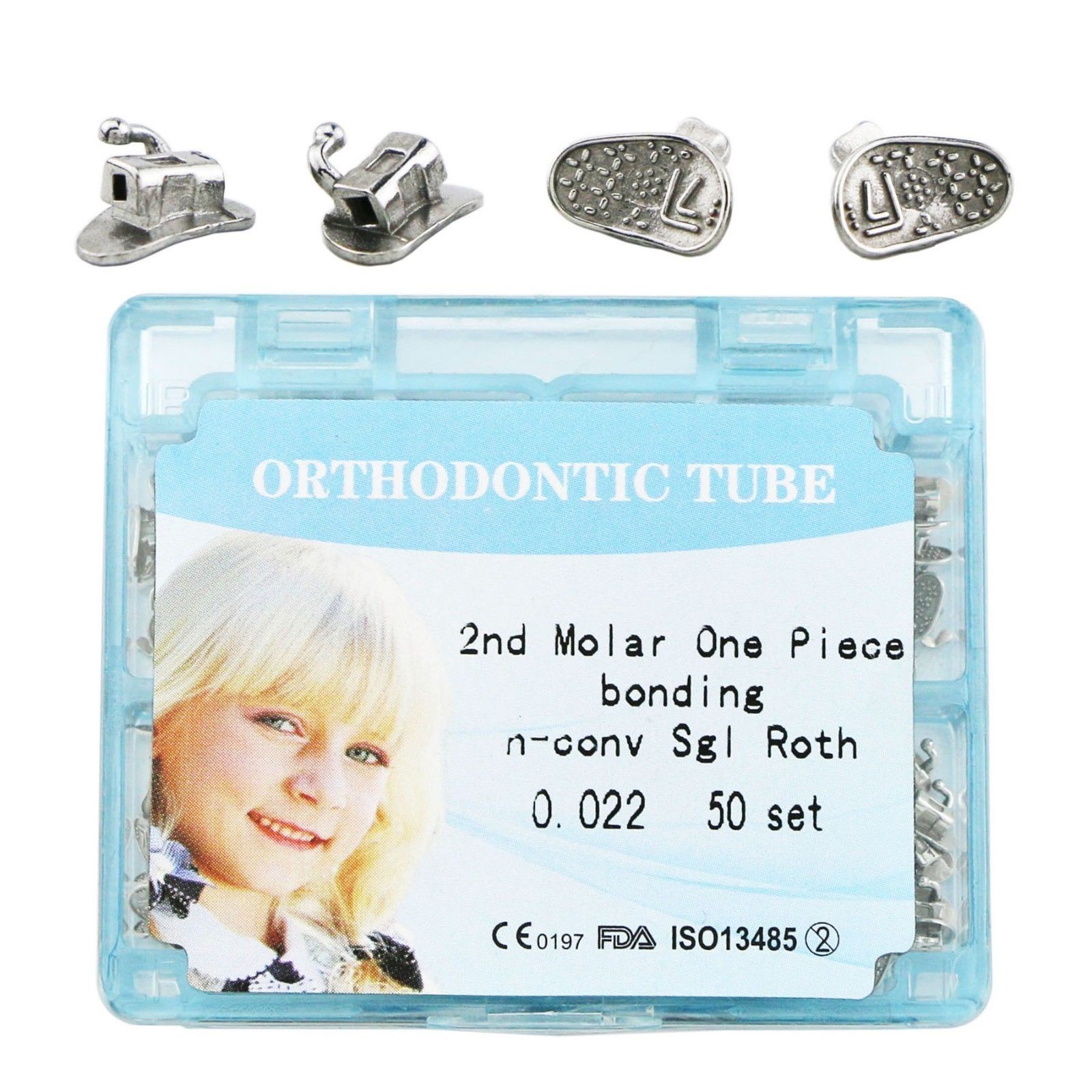200Pcs/Box Dental Orthodontic Monoblock Buccal Tubes Roth/MBT 022 1st 2nd Molar