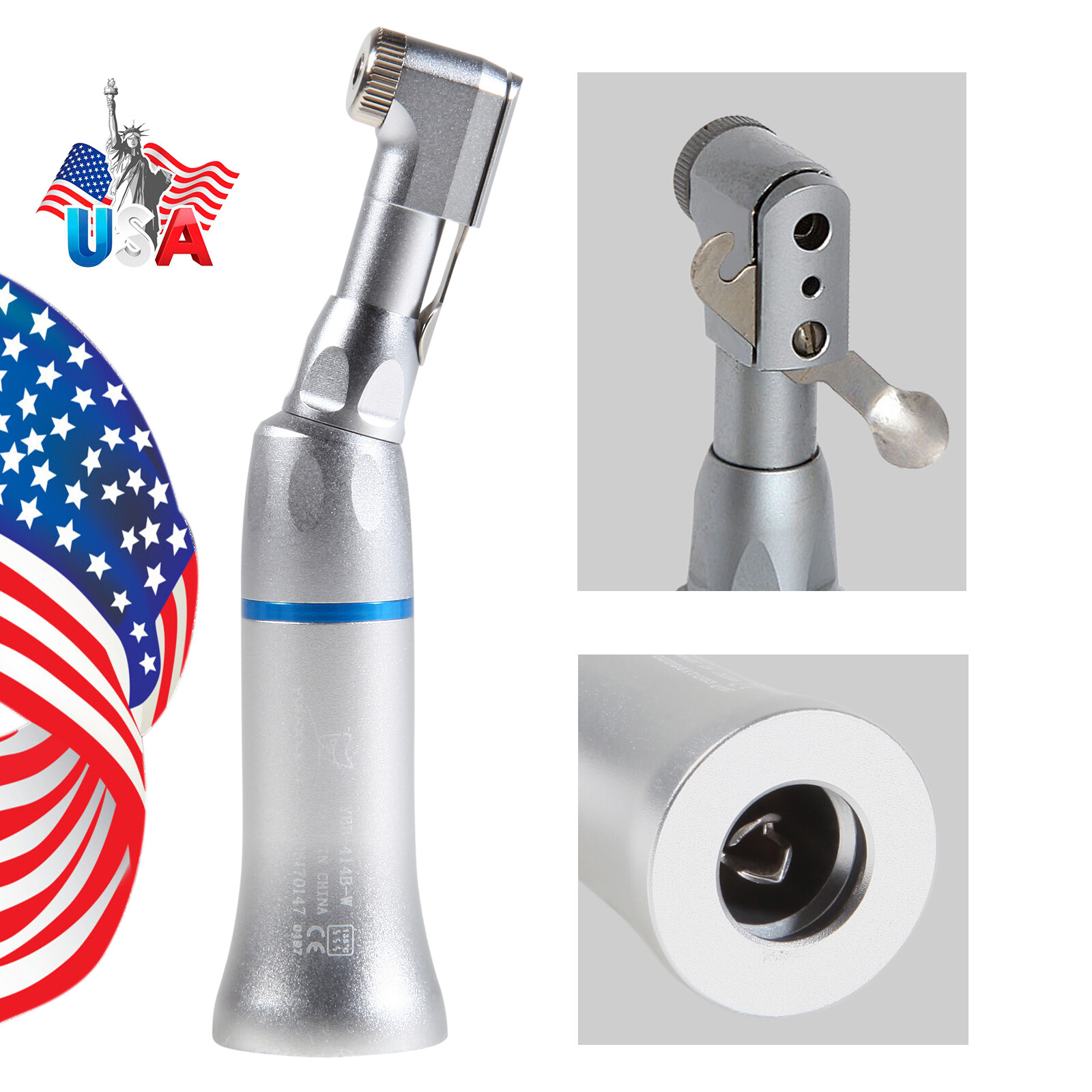 NSK Style Dental Push Button /Latch Contra Angle Handpiece Slow Low Speed E-type