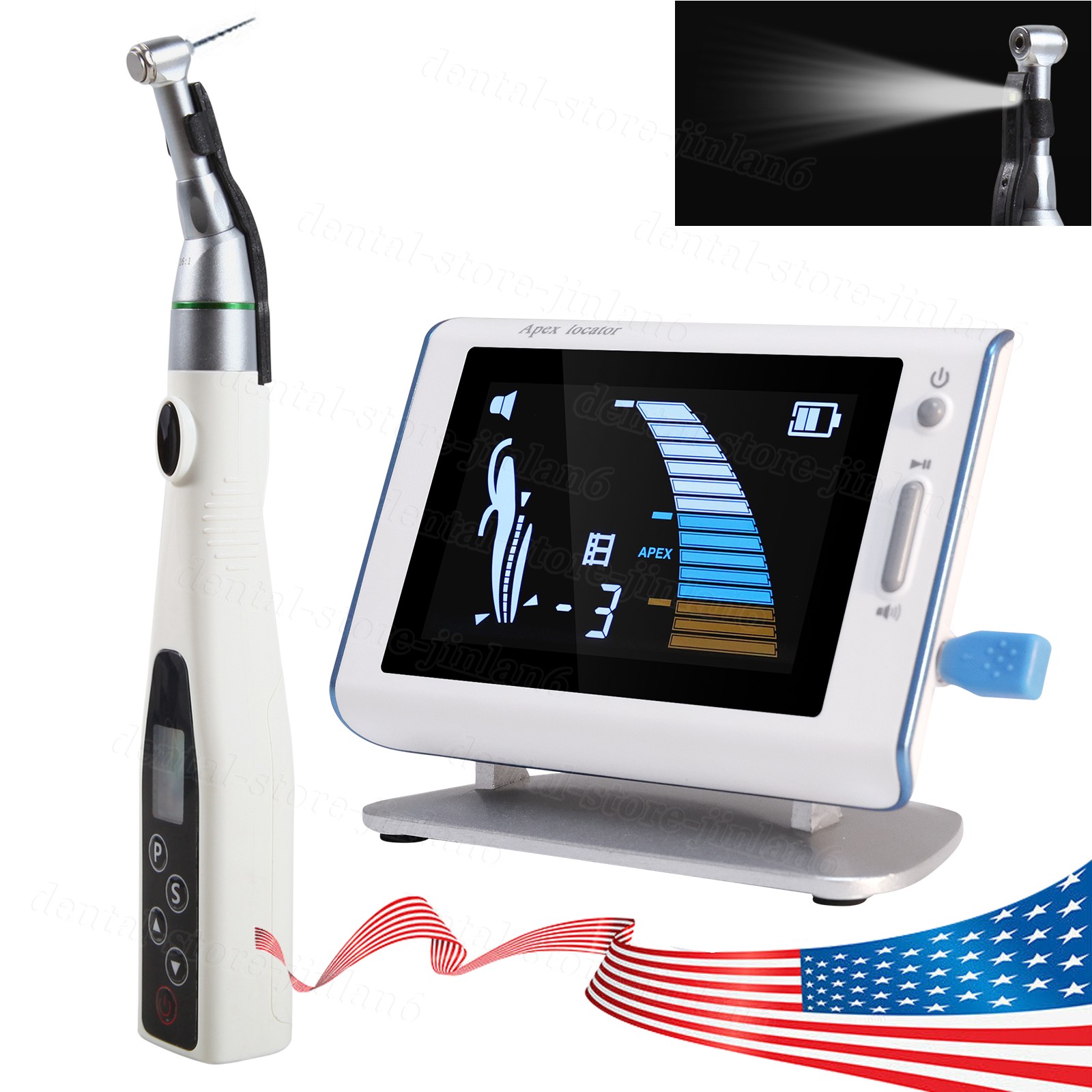 Woodpeck Style Dental Cordless 16:1 LED Endo Motor +Root Canal Apex Locator