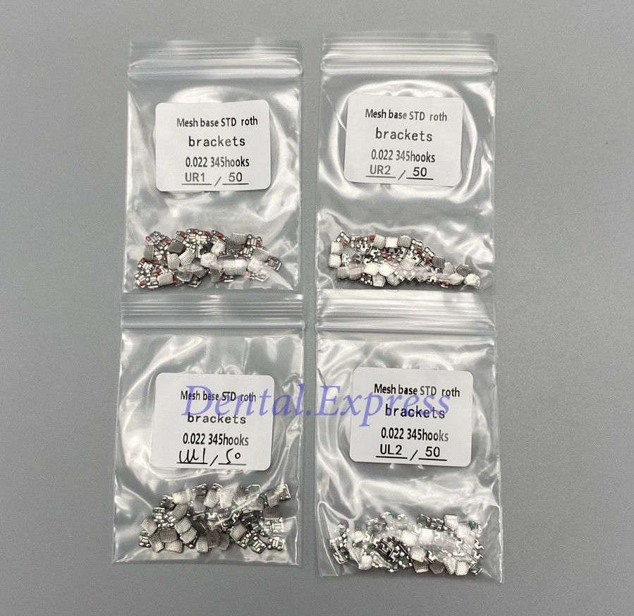50 Dental Orthodontic Brackets Metal Braces Mini Standard roth/mbt 022 345 hooks