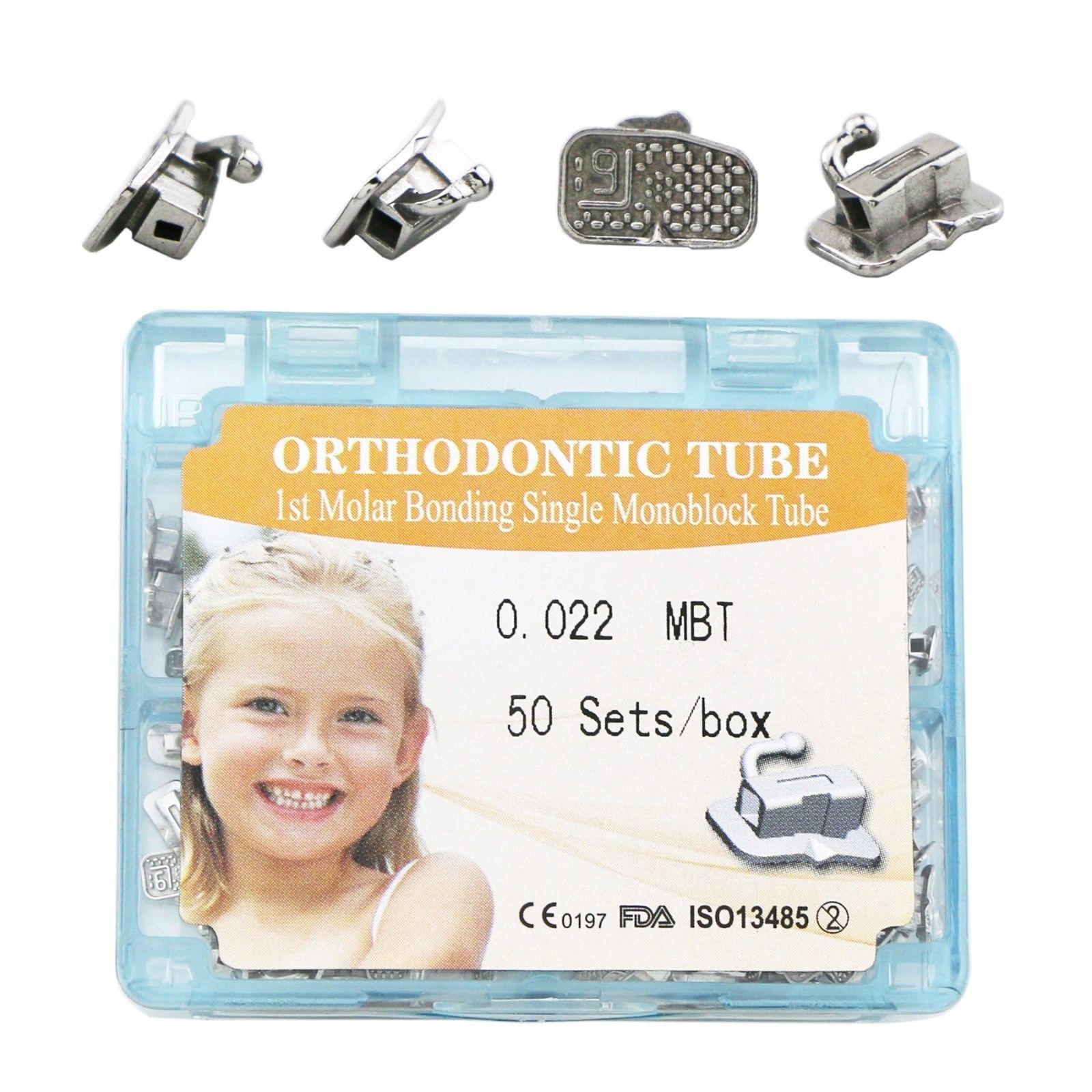 200Pcs/Box Dental Orthodontic Monoblock Buccal Tubes Roth/MBT 022 1st 2nd Molar