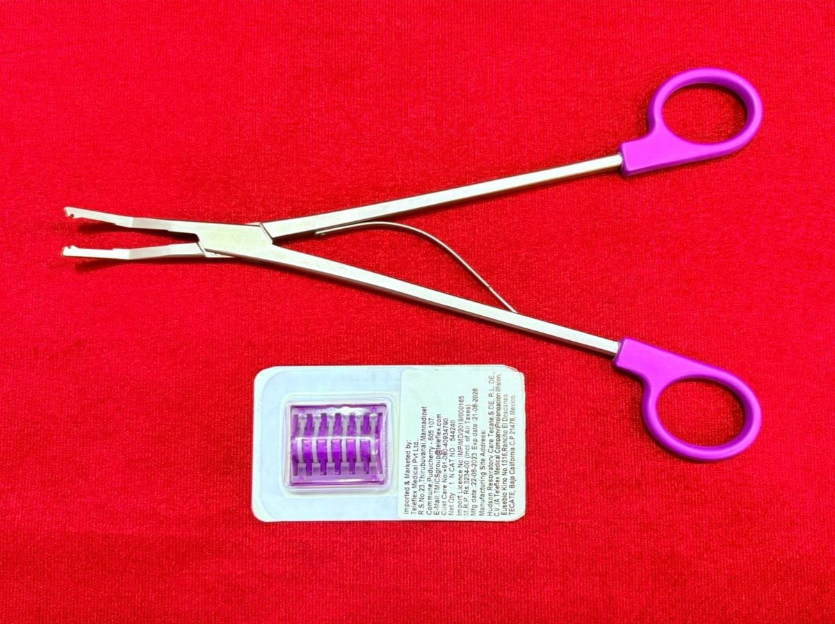 Open Surgery Hem-o-Lok Applier Purple ( L ) With Cartridge Reusable Instruments