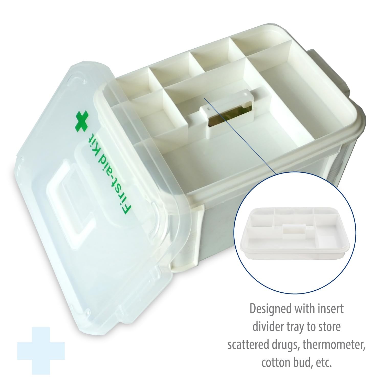 Deke Home – Portable First Aid Medicine Organizer Handle Plastic Family Medical