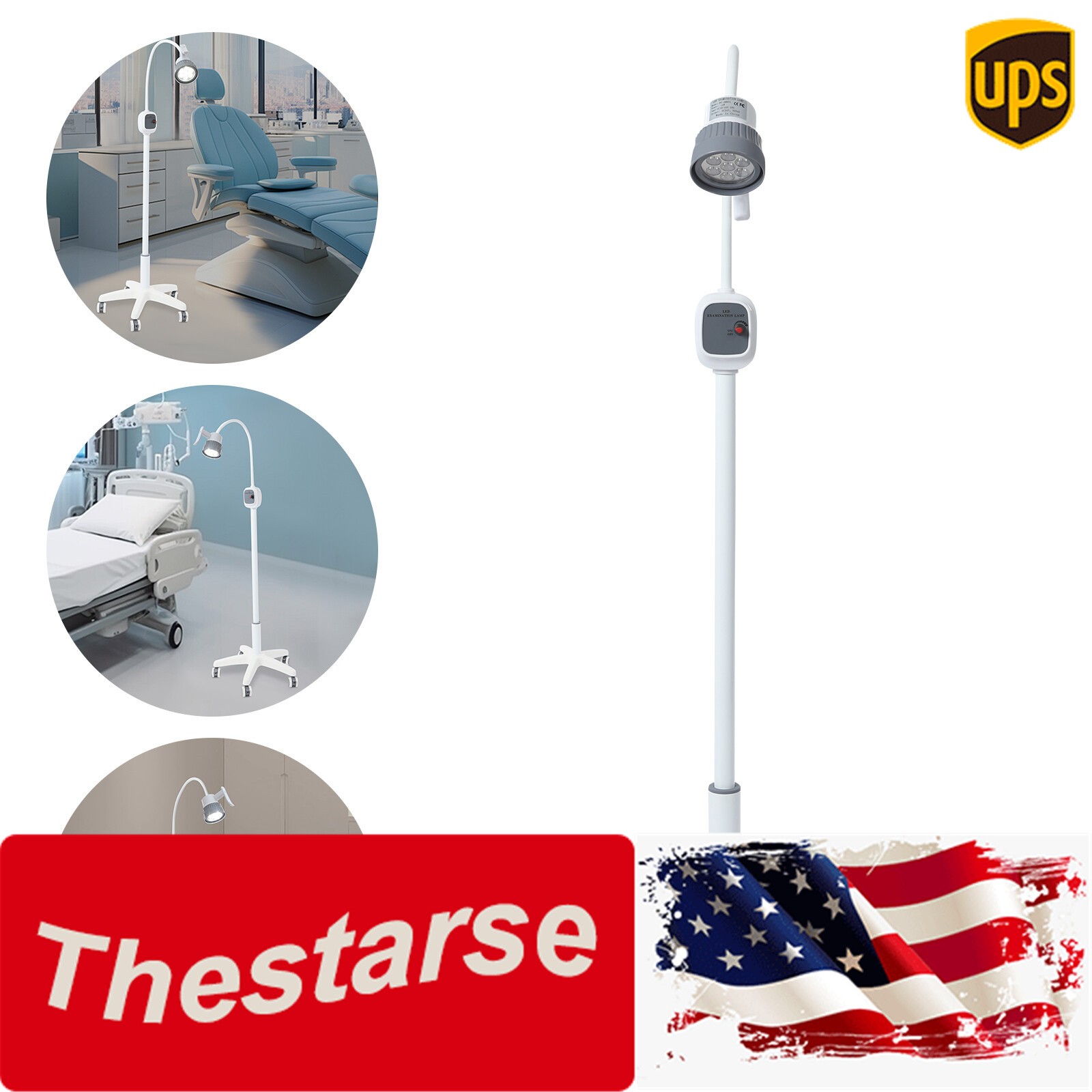 AC100-240V 50Hz Freestanding Surgical Examination Light Medical Exam Lamp White