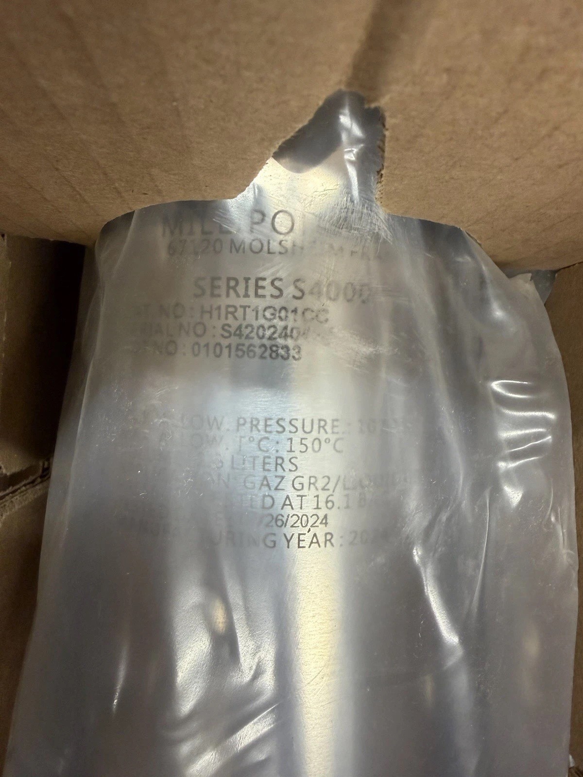 Millipore H1RT1G01CC Single-Round T-Line Sanitary Filter Housing, S4000, 10in