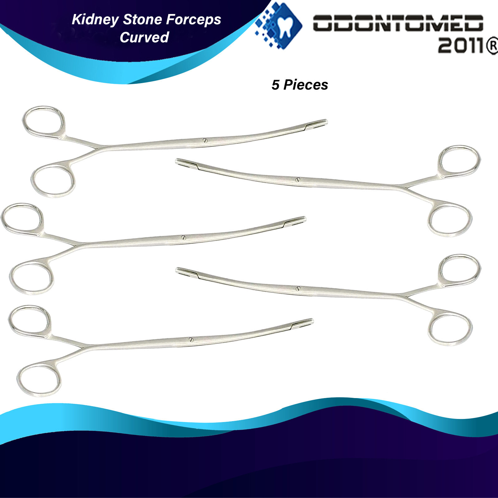 5 PC OR Grade Randall Kidney Stone Forceps Quarter Curved Surgical Urology INST