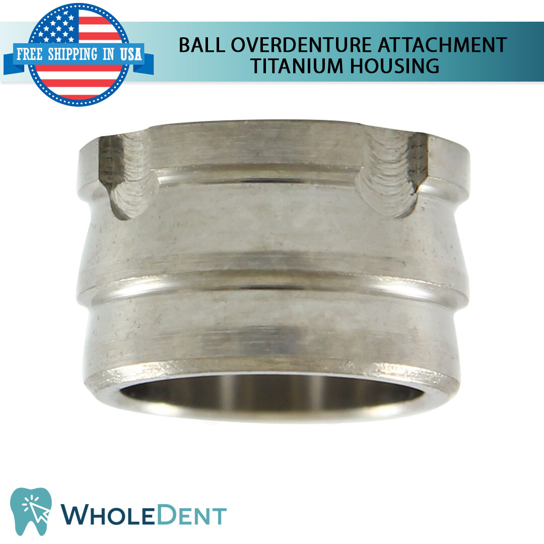 10x Metal Housing Cap Ball Overdenture Attachment Abutment Dental Implant