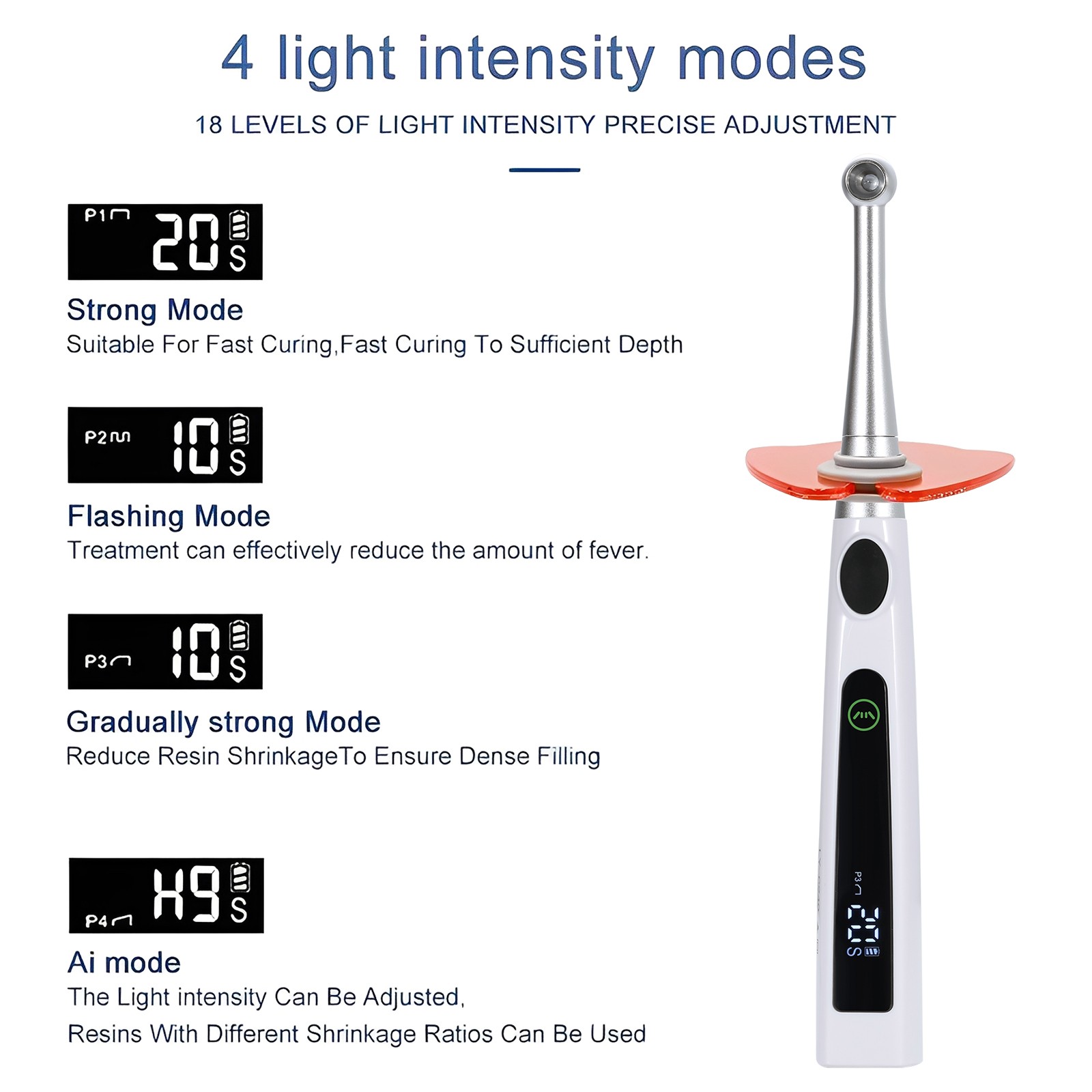 Cordless Dental LED Light Cur Lamp Metal Head 1S LED Curing Light Photopolymer