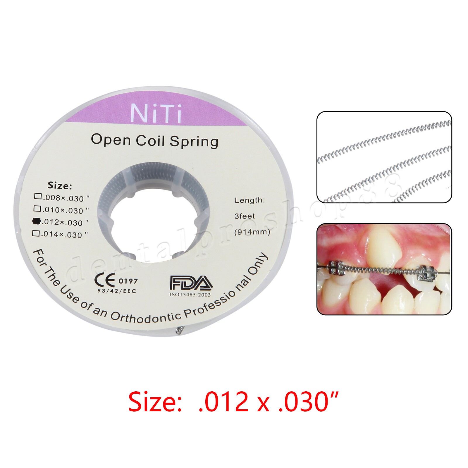1 Roll Dental Ortho Niti Open Coil Spring 3 Feet Dia.012 *030 ” inch 914 mm