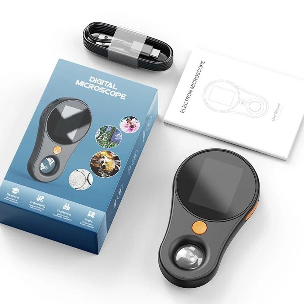 500X Digital Microscope 2 inch Video Coin 1080P Microscope With Magnifying Glass