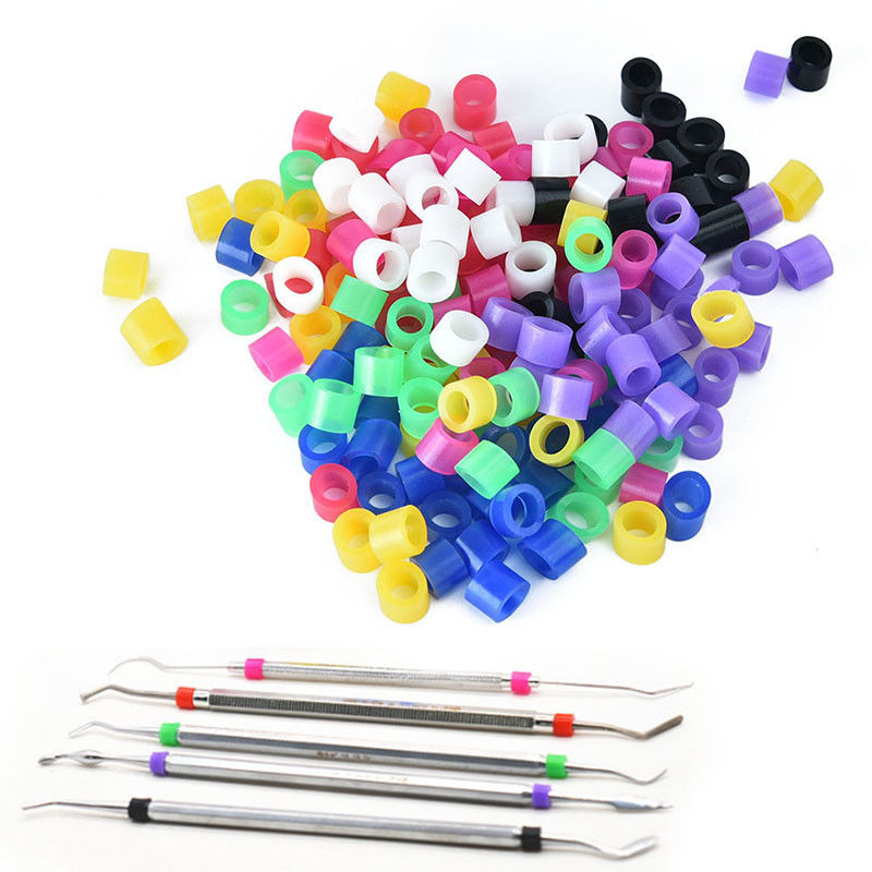 100 Pcs/Pack Dental Color Code Rings Instrument Silicone Small Assorted 11 Types