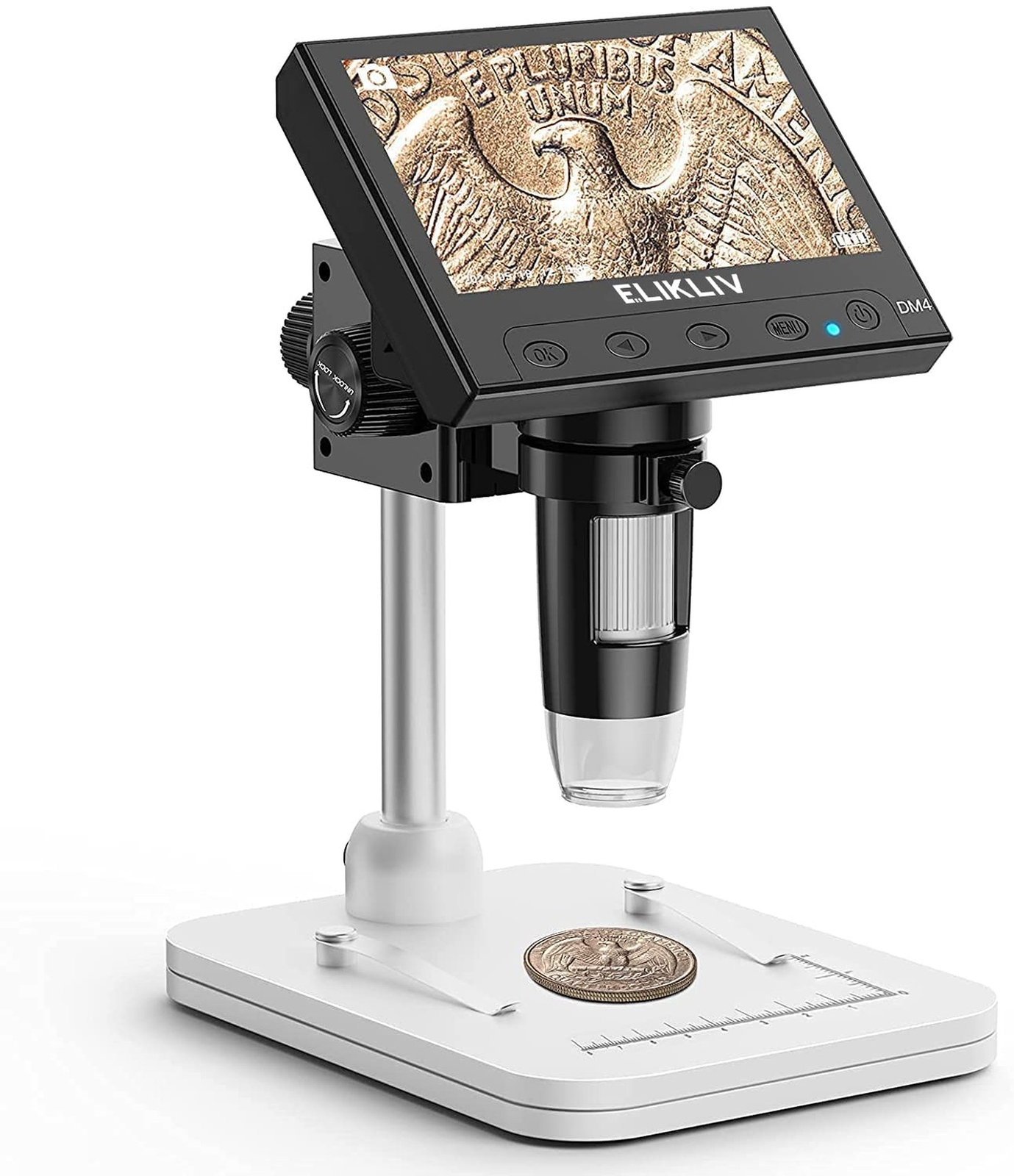 Elikliv Microscope, LCD Digital Coin Microscope 1000x, Coin Magnifier with 8 …