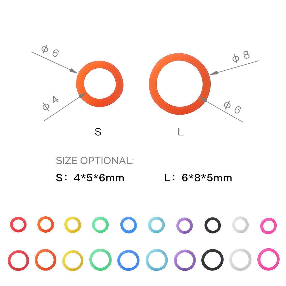 Dental Silicone Color Code Rings for Dental Instrument Circle Organize up to 300