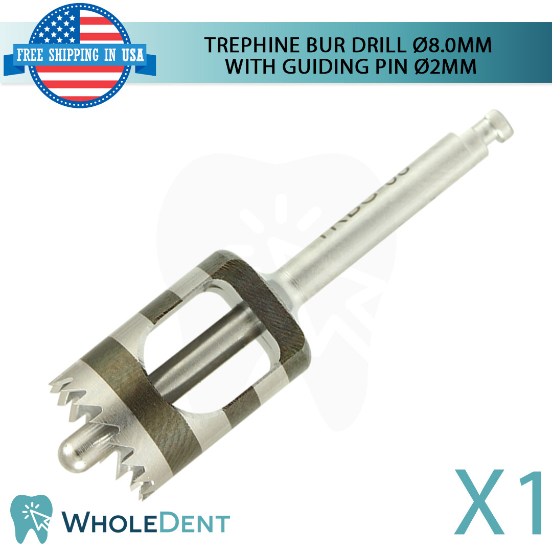 Trephine Bur Drill Ø8.0mm With Guiding Pin Ø2mm Dental Im plant Extraction Tool