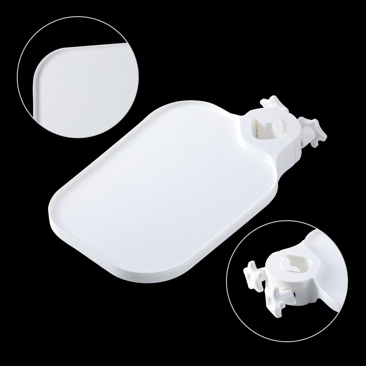 Universal Plastic Post Mounted Shelf Square Tray Adjustable for Dental Chair