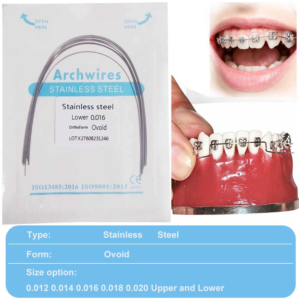 50 packs Stainless Steel Dental Orthodontic Round Arch Wire Ovoid Form